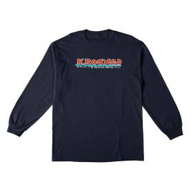 Krooked Skateboardin Long Sleeve T-Shirt - Navy/Multi