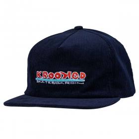 Krooked Skateboardin Mid-Profile Unstructured 5-Panel Snapback Hat - Navy