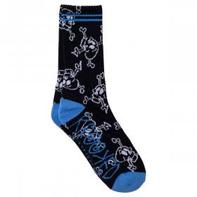 Krooked Style Crew Socks - Black/White/Blue
