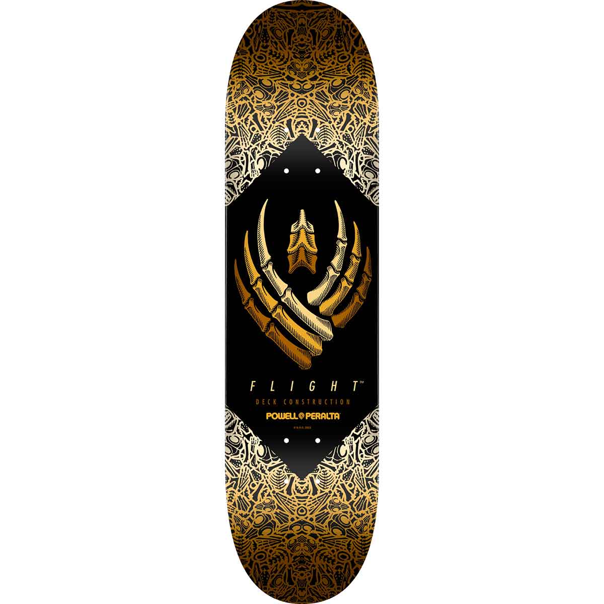 Powell Peralta Bones Flight 245 Skateboard Deck Yellow 8.75x32.95
