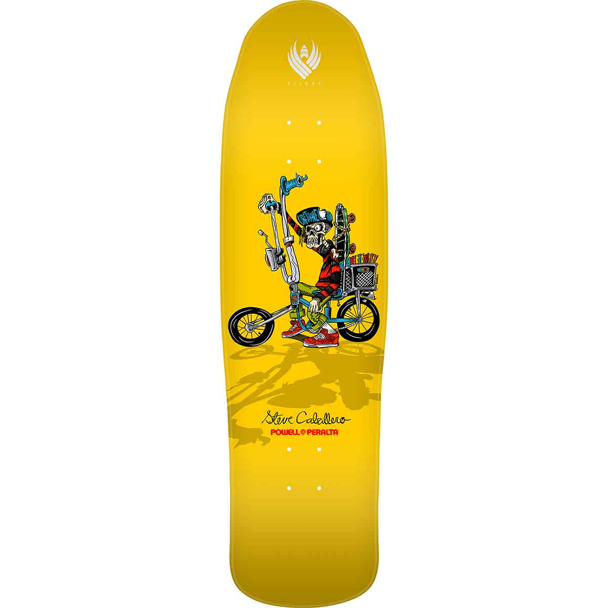 8.9x31.8 Powell Peralta Steve Caballero Chopper Bike Flight 216 Shaped Deck  - Yellow