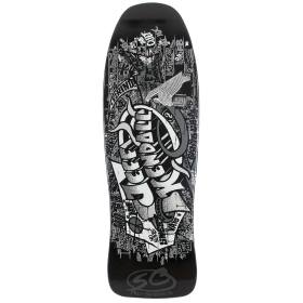 9.6x30.75 Santa Cruz Jeff Kendall Graffiti Ashes To Ashes Deck - Black Dip