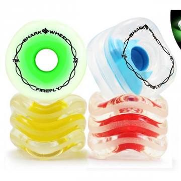 Shark Wheel Firefly Cruiser Wheels - Clear with Blue/Red/Green