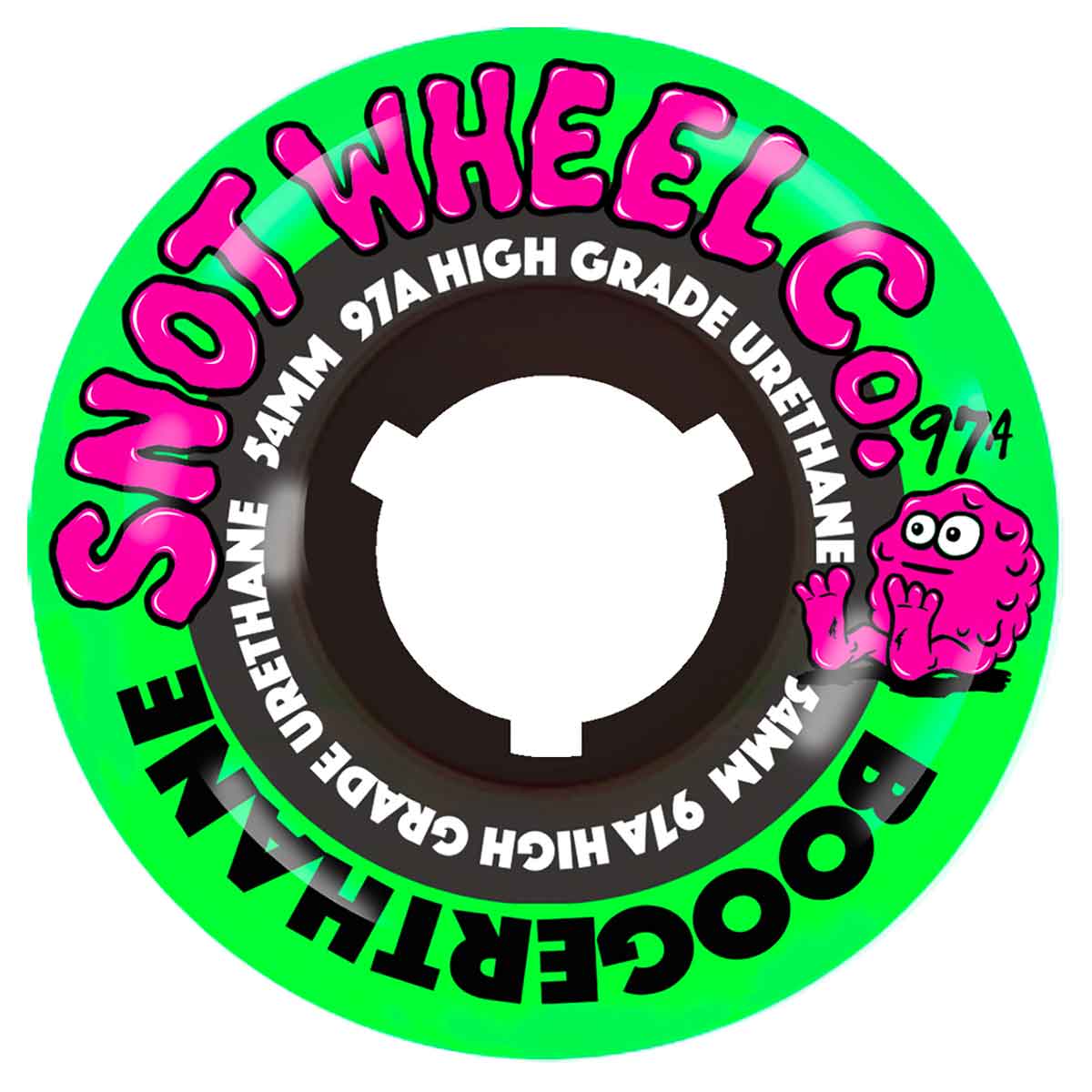 Snot Wheels Co Boogerthane Skateboard Wheels - Green/Black