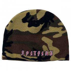 Spitfire Wheels Old E Skully Beanie - Camo/Red/White