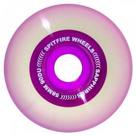58mm 90D Spitfire Sapphires Soft Cruiser Skateboard Wheels - Clear/Purple