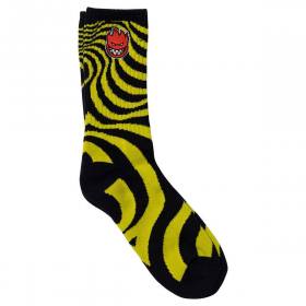 Spitfire Wheels Bighead Fill Embroidered Swirl Crew Socks - Yellow/Black