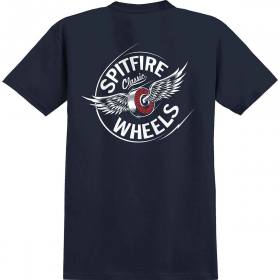 Spitfire Wheels Flying Classic Youth T-Shirt - Navy/White/Red