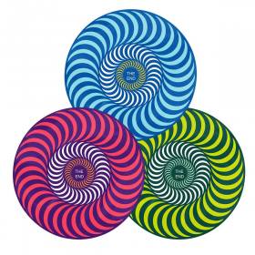 Spitfire Wheels Tri-Color Swirl Neon Sticker - 4" Assorted Colors