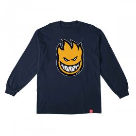 Spitfire Wheels Bighead Fill Long Sleeve Youth T-Shirt - Navy/Gold/Black