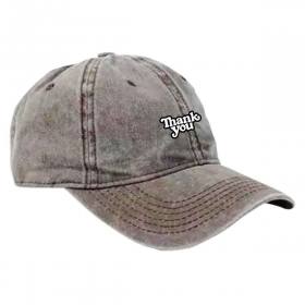 Thank You Distressed Dad Hat - Grey