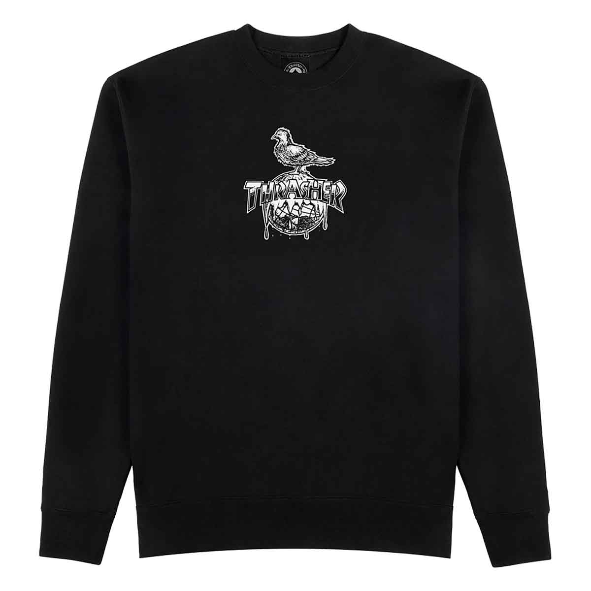 Thrasher Magazine X Antihero Cover The Earth Crewneck Sweatshirt Black SoCal Skateshop