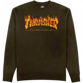 Thrasher Inferno Crewneck Sweatshirt - Dark Chocolate