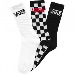 Vans Classic Crew Socks 3-Pack - Black/White Size 9.5-13