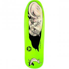 9.75x32.375 Welcome Chris Miller Sleeping Cat on Gaia Deck - Neon Green Dip