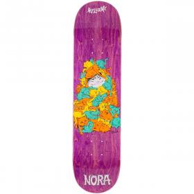 7.75x31.5 Welcome Nora Vasconcellos Purr Pile on Pop Deck - Purple Stain