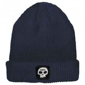 Zero Single Skull Patch Cuff Beanie - Navy