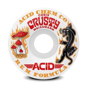 53mm 99a Acid Chemical Co Crusty Panther Side Cuts REM Formula Skateboard Wheels - White