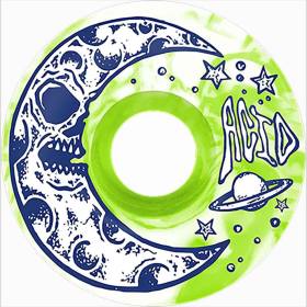 56mm 99a Acid Chemical Co Type A Moon Side Cuts Wheels - Green/White Swirl