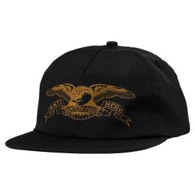 Antihero Basic Eagle Nylon Snapback Hat - Black/Brown