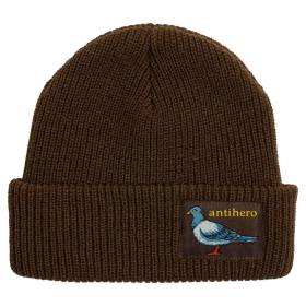 Antihero Lil Pigeon Label Cuff Beanie - Brown/Gold