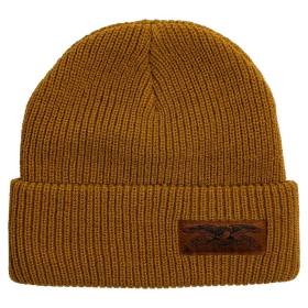 Antihero Stock Eagle Label Cuff Beanie - Light Brown/Black