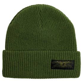 Antihero Stock Eagle Label Cuff Beanie - Olive/Black