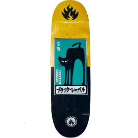 9x32.25 Black Label Elijah Akerley Black Cat Spider Egg Shaped Deck - Yellow Stain