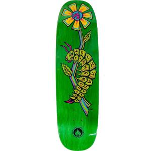 Black Label Elijah Akerley Centipede Spider Egg Shaped Skateboard Deck - Green Stain 9x32.25