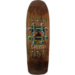 10x32.875 Black Label John Lucero OG Bars Cross Shaped Deck - Signed - Brown Stain