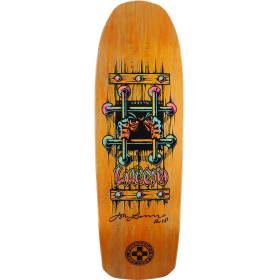 10x32.875 Black Label John Lucero OG Bars Cross Shaped Deck - Signed - Orange Stain