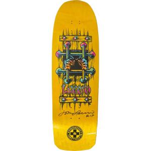 10x32.875 Black Label John Lucero OG Bars Cross Shaped Deck - Signed - Yellow Stain