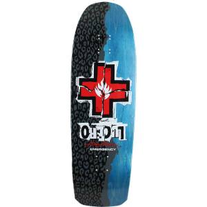 10x32.875 Black Label John Lucero Ripped Cross Cross Shaped Deck - Blue Stain