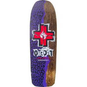 10x32.875 Black Label John Lucero Ripped Cross Cross Shaped Deck - Purple/Brown Stain