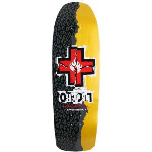 10x32.875 Black Label John Lucero Ripped Cross Cross Shaped Deck - Yellow Stain