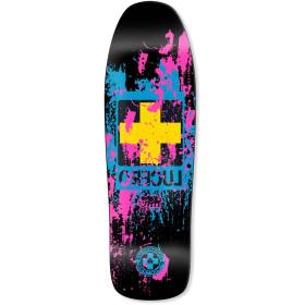 9.88x32.25 Black Label John Lucero Splatter Cross Re-Issue Shaped Deck - Signed Black Dip