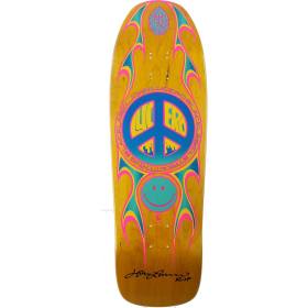 9.88x32.25 Black Label John Lucero Street Thing Re-Issue Shaped Deck - Signed - Yellow Stain