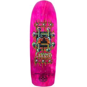 10x32.875 Black Label John Lucero OG Bars Cross Shaped Deck - Signed - Hot Pink Stain
