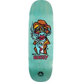 9.5x32.125 Black Label Matt Hensley Smoking Section Tugboat Shaped Deck - Light Blue Stain