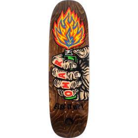 9.25x32.5 Black Label Omar Hassan Fire It Up Black Widow Shaped Deck - Brown Stain