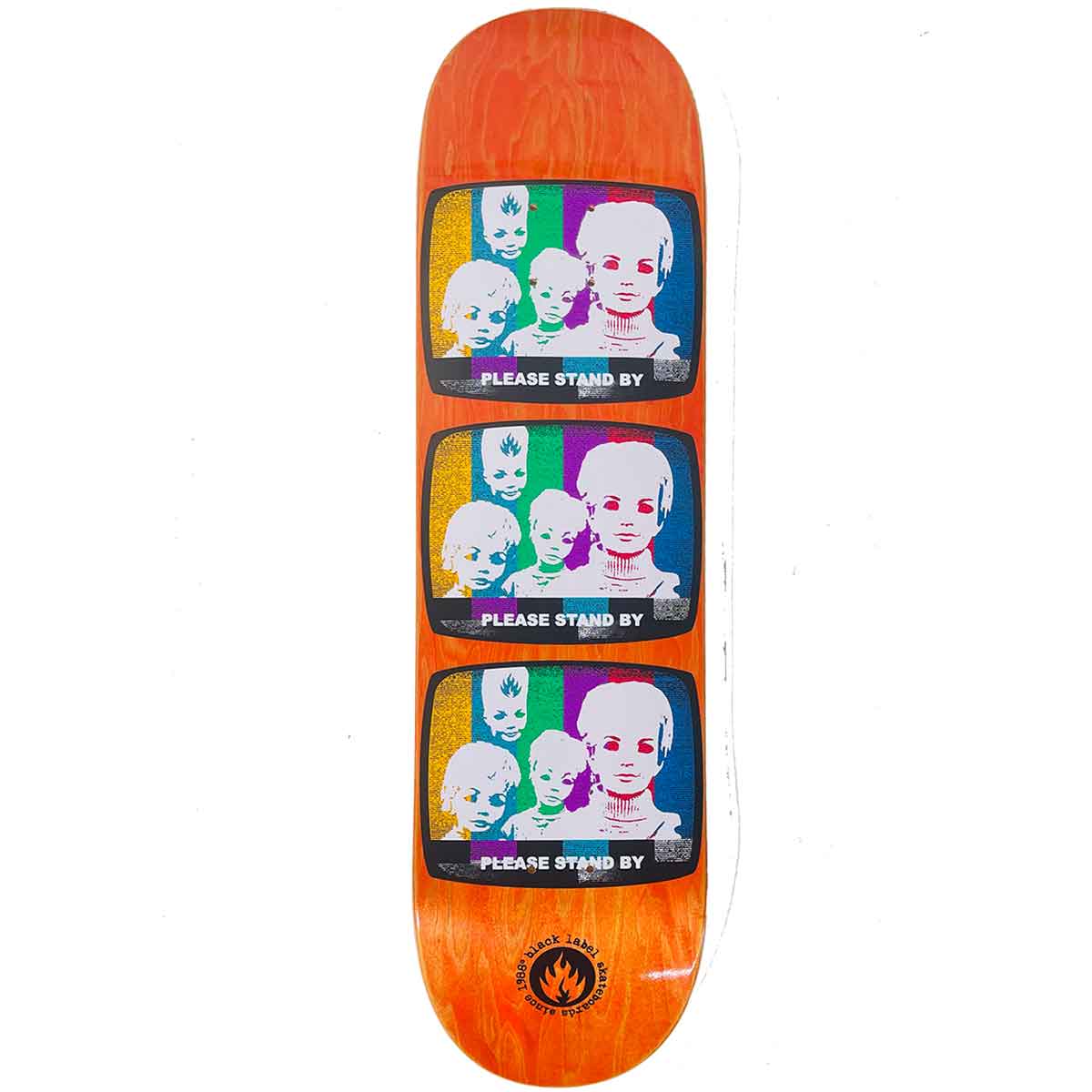 BLACK LABEL DECK  8.5×32 Black Label Stand By Skateboard Deck - Orange Stain 8.5x32