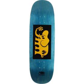 9.5x32.125 Black Label Elephant Yellow Tugboat Shaped Deck - Blue Stain