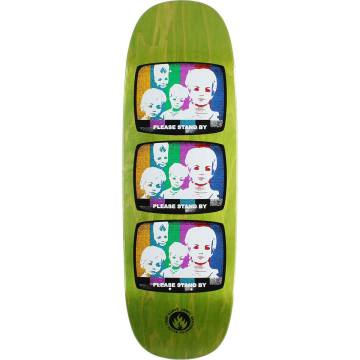 Black Label Stand By Jumbotron Shaped Skateboard Deck - Lime