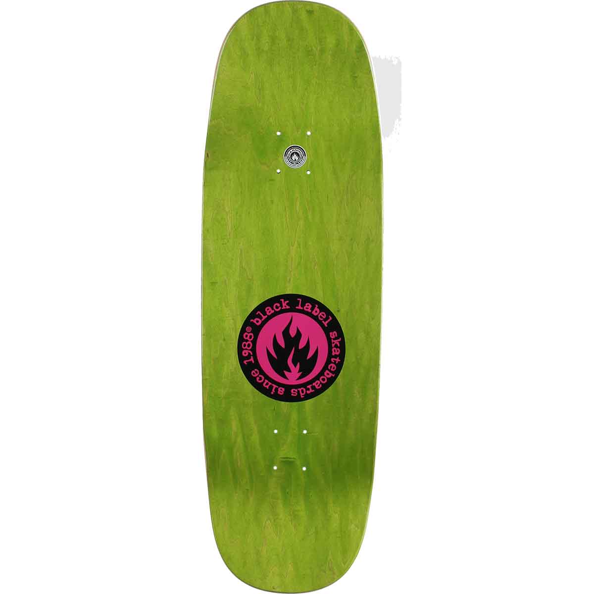 Black Label Stand By Jumbotron Shaped Skateboard Deck - Lime