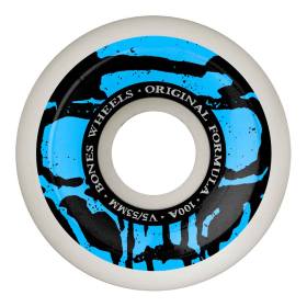 53mm 100a Bones 100s V5 SideCut Mummy Skulls Wheels - White/Blue