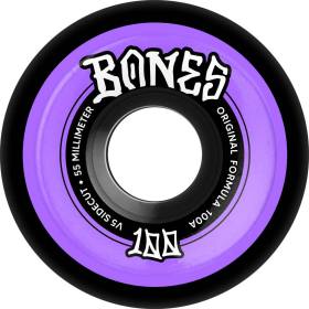 55mm 100a Bones 100s V5 SideCut Original OG Wheels - Black/Purple