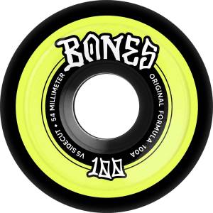 54mm 100a Bones 100s V5 SideCut Originals Wheels - Black/Yellow