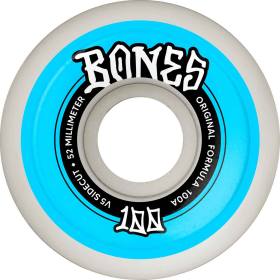 52mm 100a Bones 100s V5 SideCut Originals Wheels - White/Blue