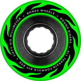 56mm 80a Bones ATF Rough Rider Eternal Flame Wheels - Green