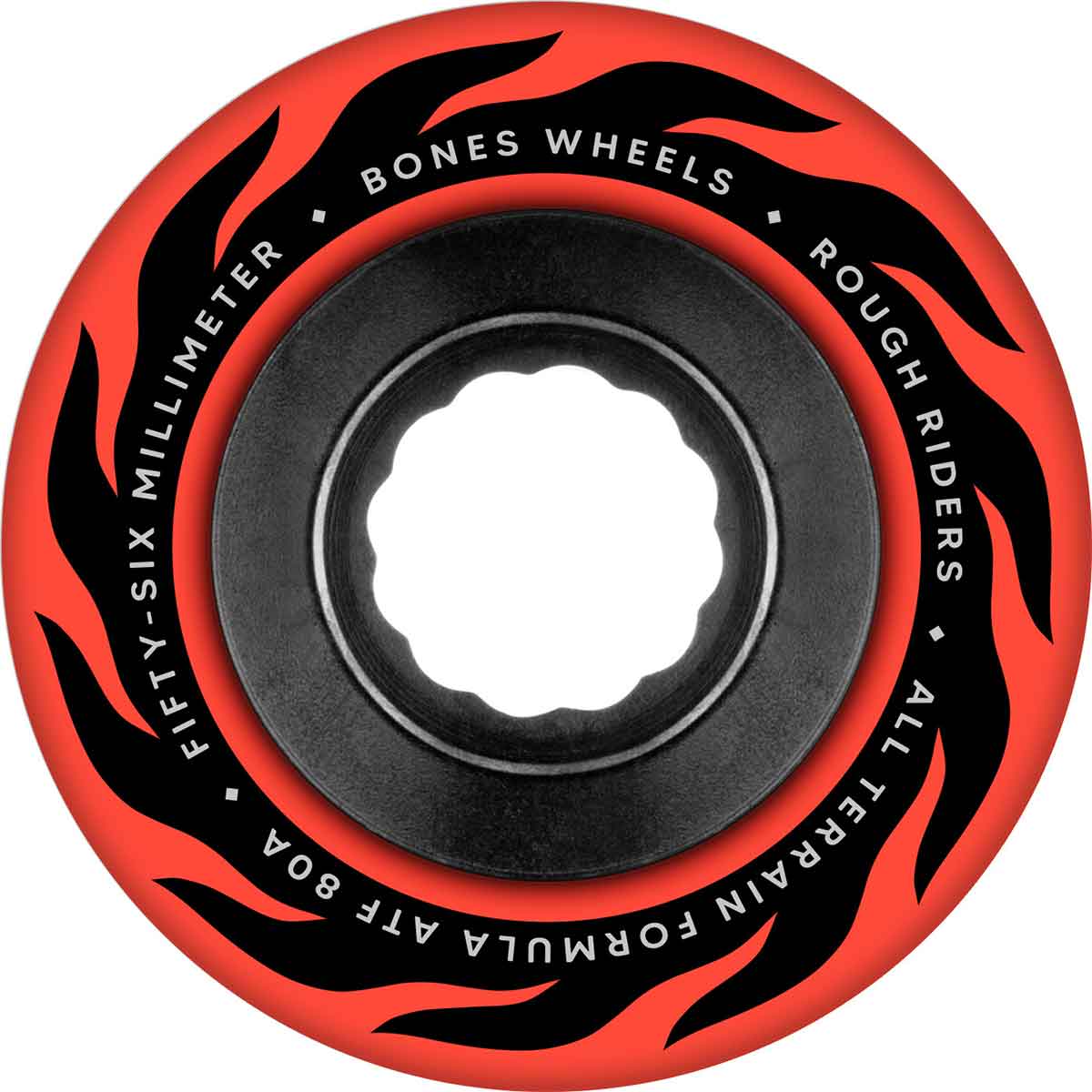 Bones ATF Rough Rider Eternal Flame Skateboard Wheels - Red 56mm
